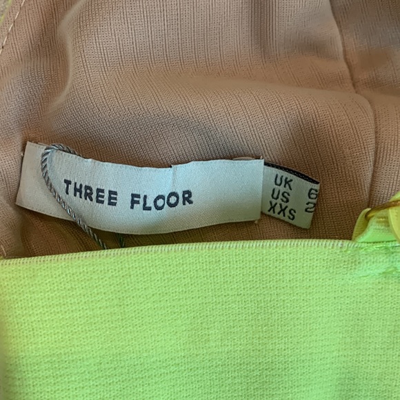 NWT Three Floor Neon Yellow Lace Bralette Top Size XXS / US 2 - Picture 4 of 4